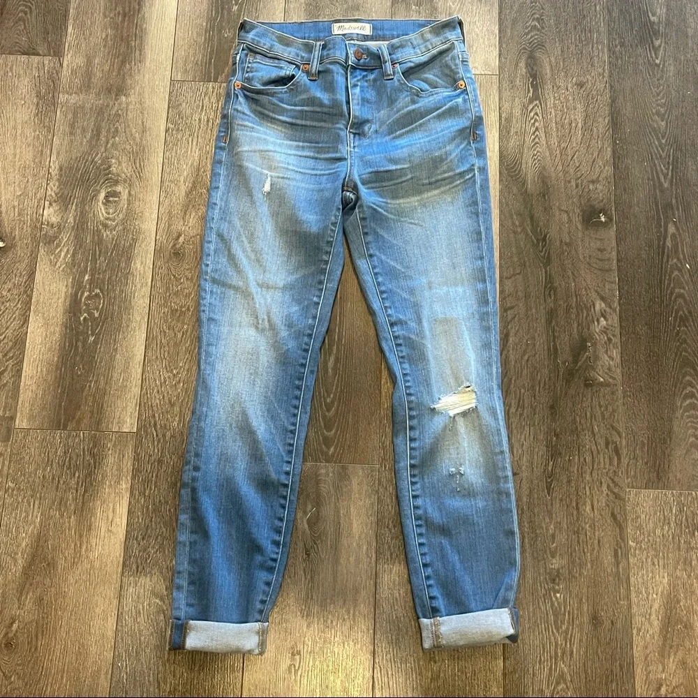 Madewell 9” High Riser Skinny Skinny Jeans Distressed - Size 25 - Picture 1 of 9